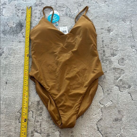 Elegant Tan One-Piece Swimsuit - Picture 8 of 9